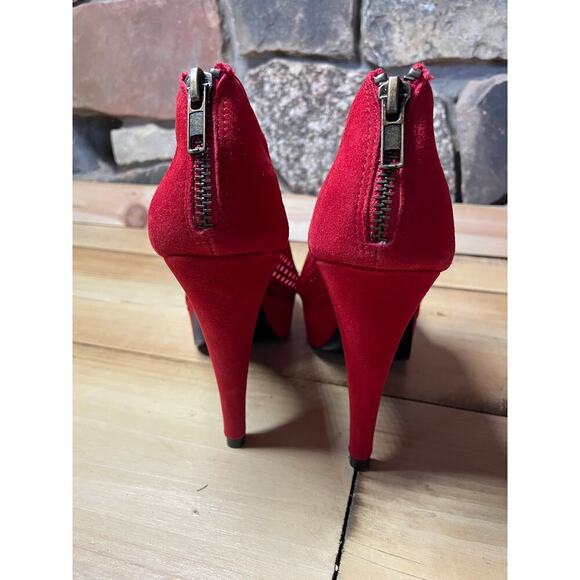 Steve Madden women's red suede stiletto high heels. Size 8.5 - Picture 5 of 8